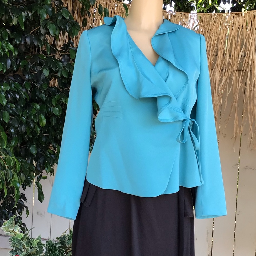 Bloomingdales 100% silk blue blazer